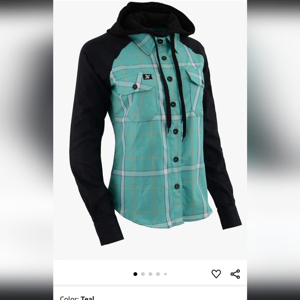 SMALL women's Milwaukee leather button up shirt with detachable hood